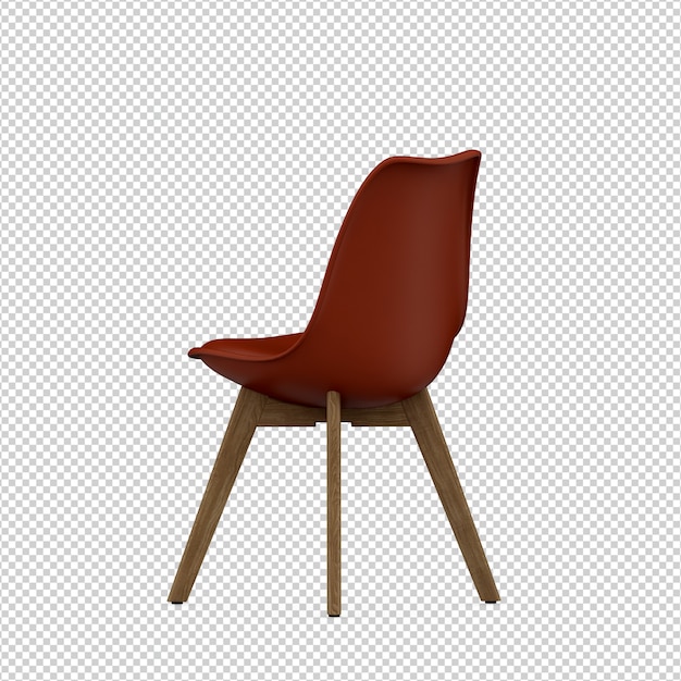 Silla isométrica 3D rendering aislado