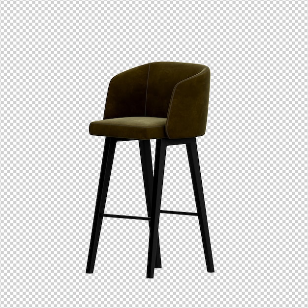 Silla isométrica 3D rendering aislado