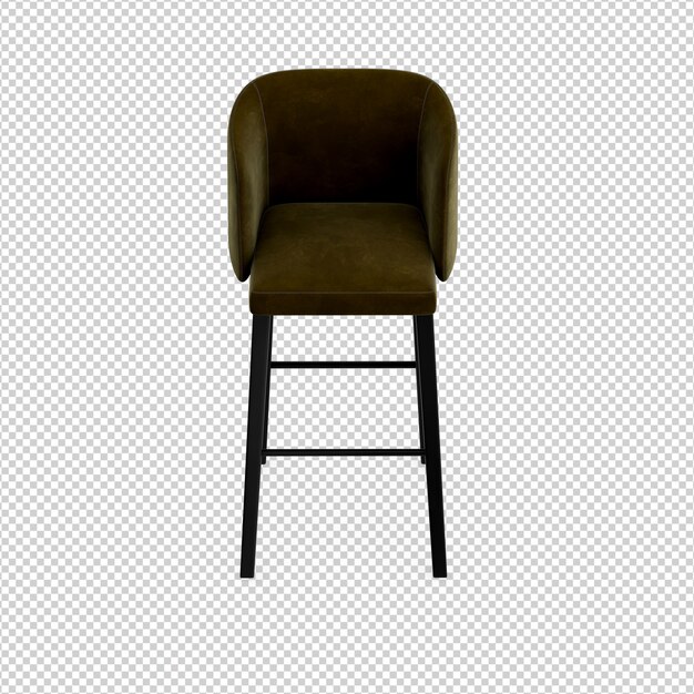 Silla isométrica 3D rendering aislado