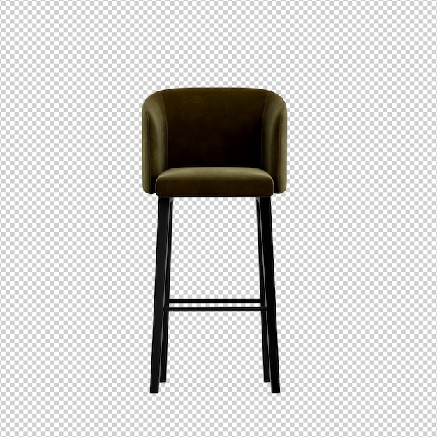 Silla isométrica 3D rendering aislado