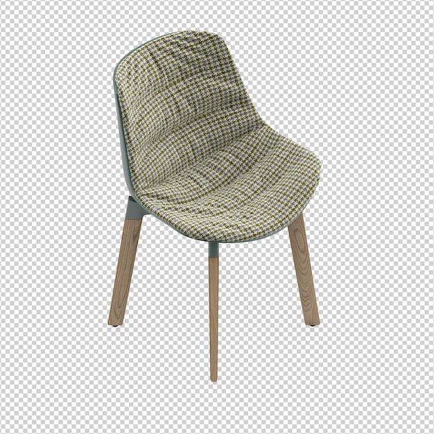 Silla isométrica 3D rendering aislado