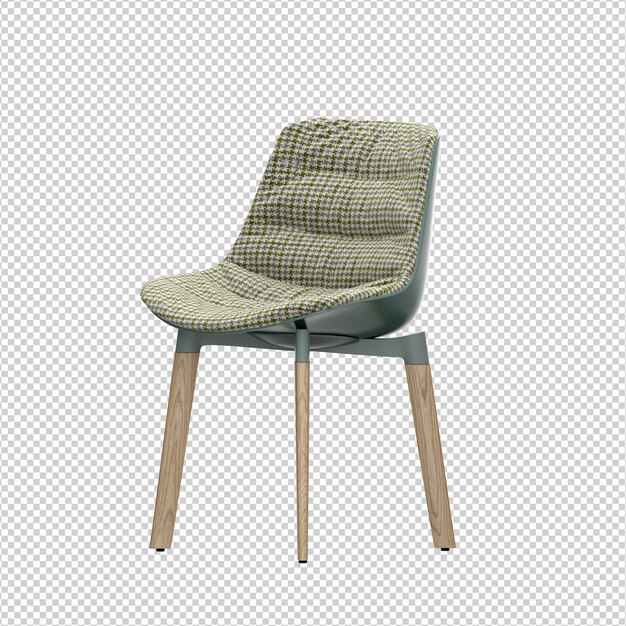 Silla isométrica 3D rendering aislado