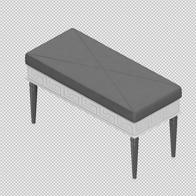 Silla isométrica del pie del taburete 3d
