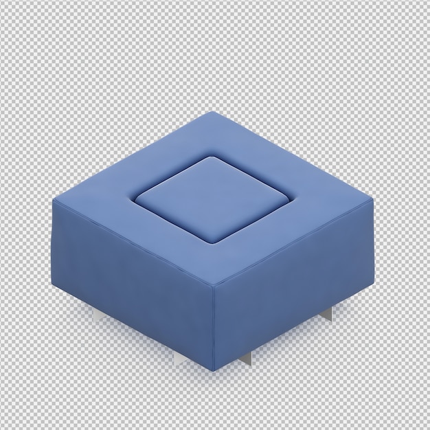 Silla isométrica del pie del taburete 3d