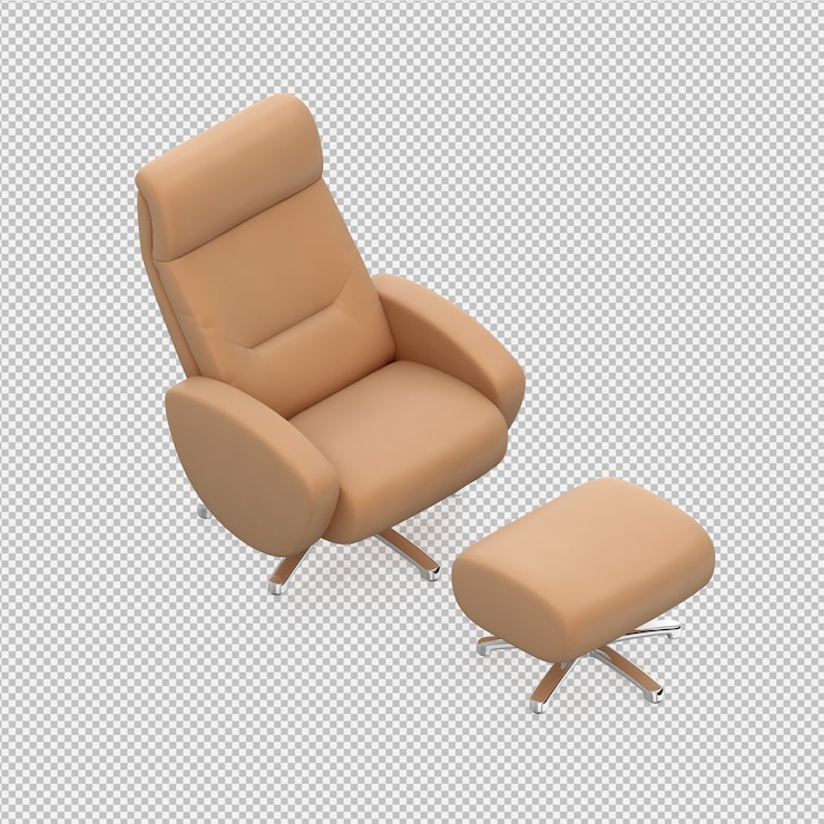PSD silla isométrica del pie del taburete 3d