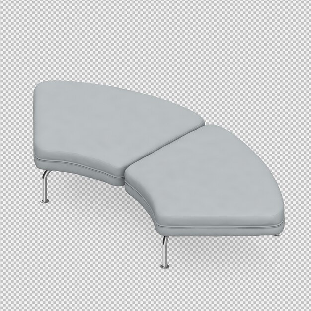 Silla isométrica del pie del taburete 3d
