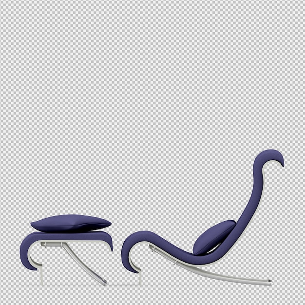 Silla isométrica render 3D