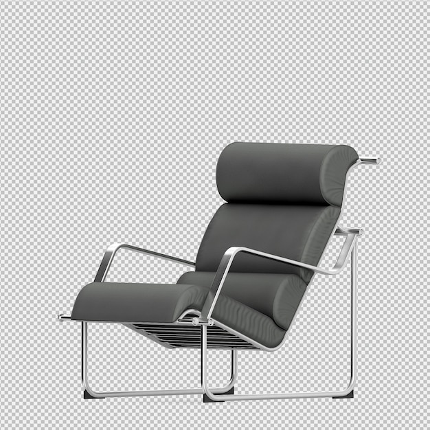 Silla isométrica render 3d