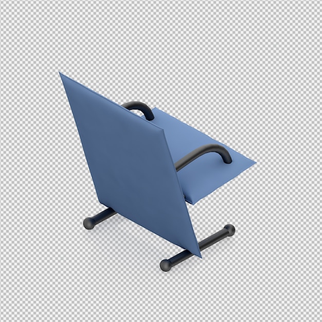 Silla isométrica render 3D