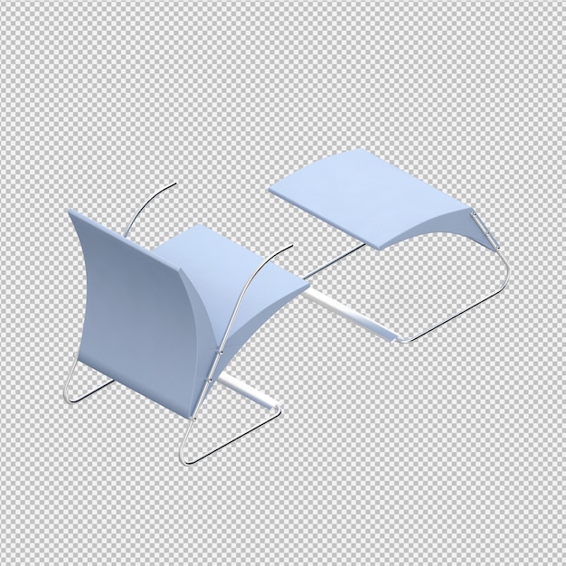 Silla isométrica render 3D