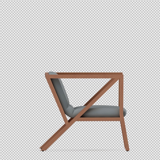 Silla isométrica render 3d