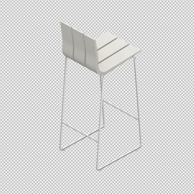 Silla isométrica render 3D