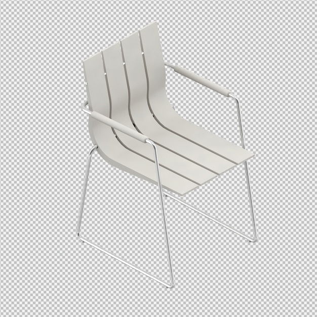 PSD silla isométrica render 3d