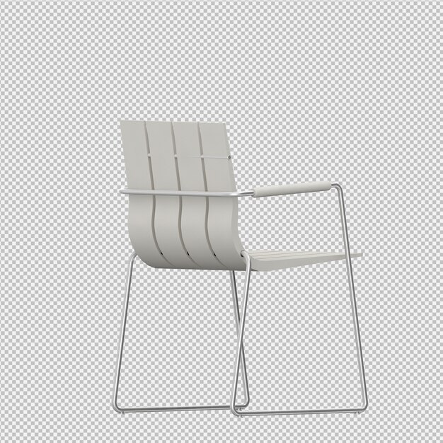 Silla isométrica render 3d