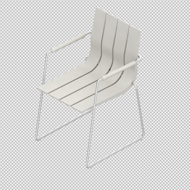 PSD silla isométrica render 3d