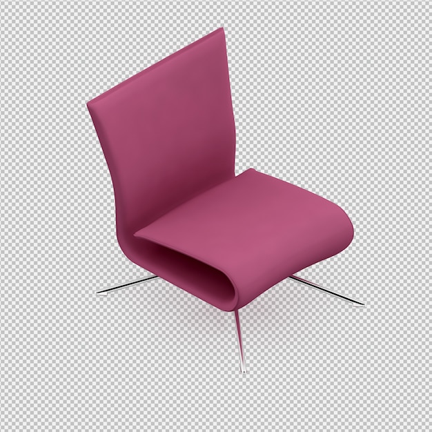 PSD silla isométrica render 3d