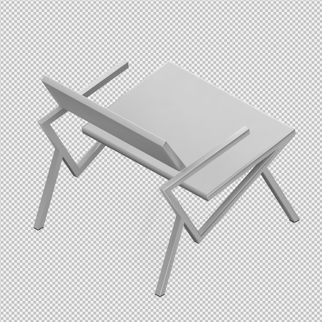 Silla isométrica render 3d