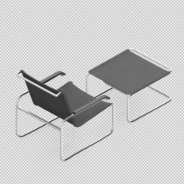 Silla isométrica render 3D