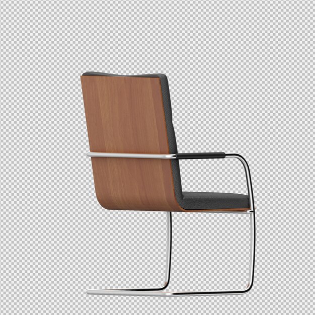 Silla isométrica render 3d