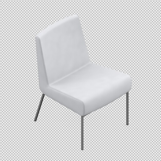 Silla isométrica render 3D