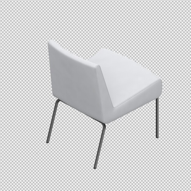 PSD silla isométrica render 3d