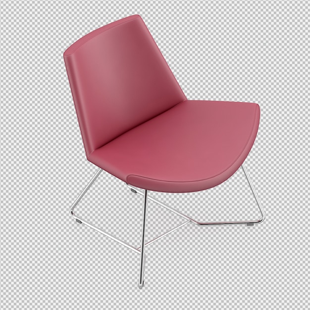 Silla isométrica render 3d