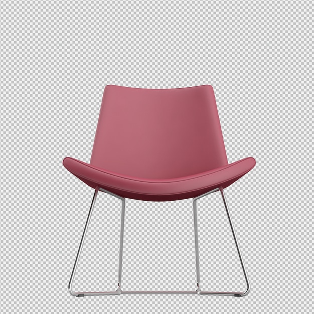 Silla isométrica render 3d