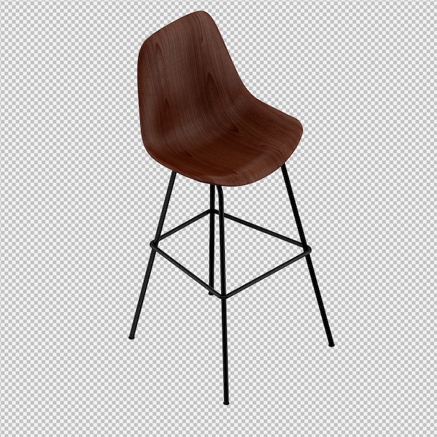 Silla isométrica render 3D