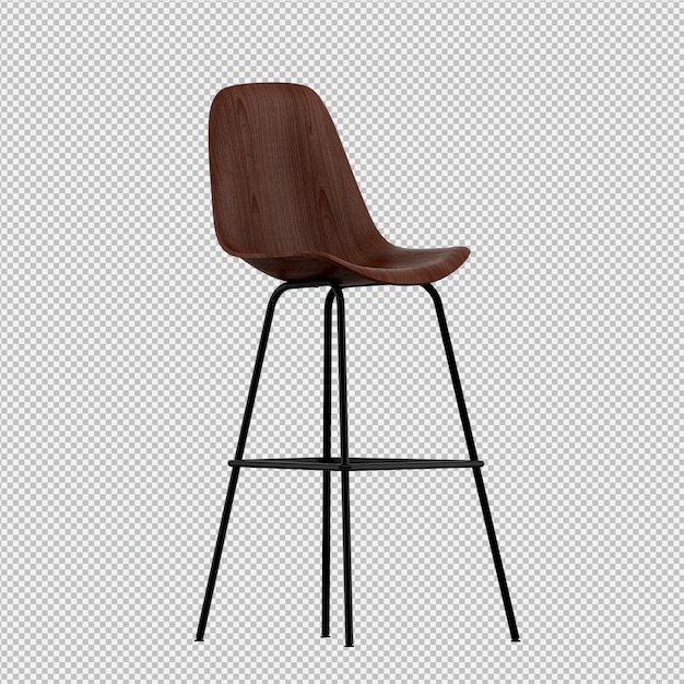 Silla isométrica render 3d