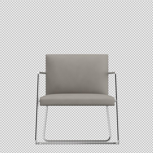 Silla isométrica render 3d