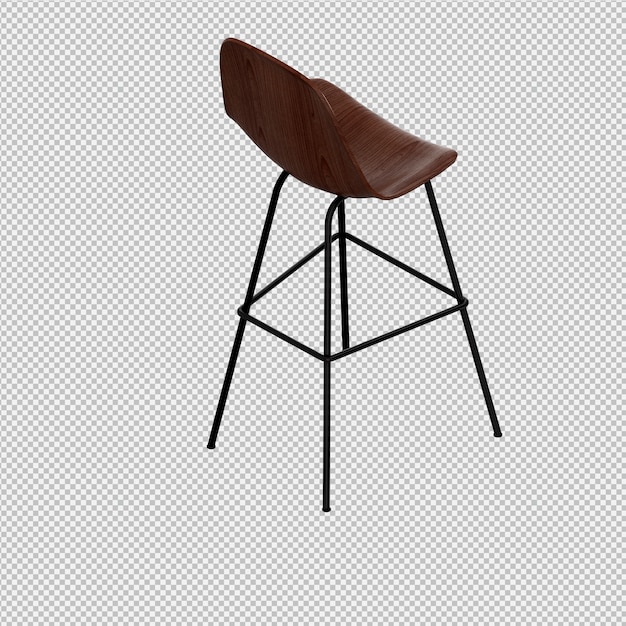 Silla isométrica render 3d