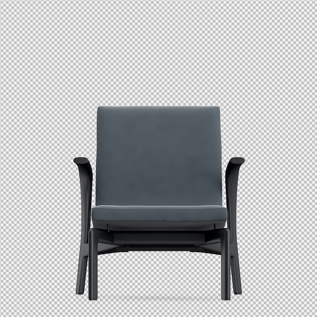 Silla isométrica render 3D