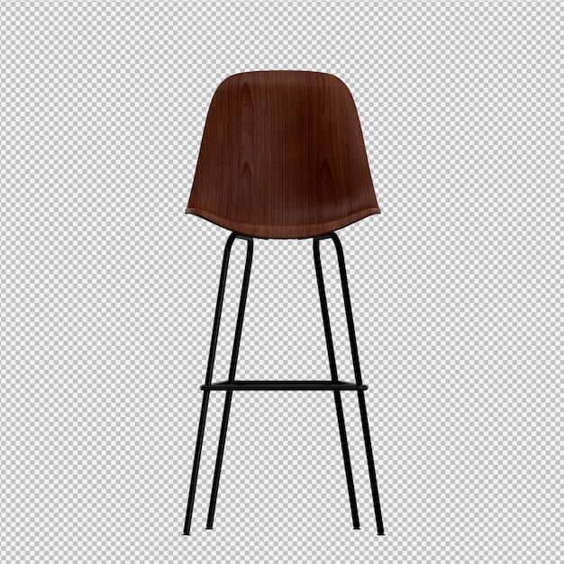 Silla isométrica render 3D