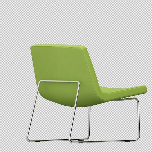 Silla isométrica render 3D