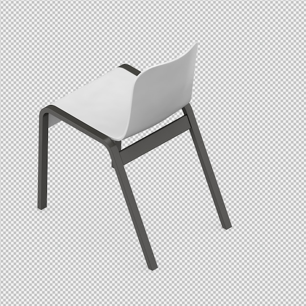 Silla isométrica render 3d