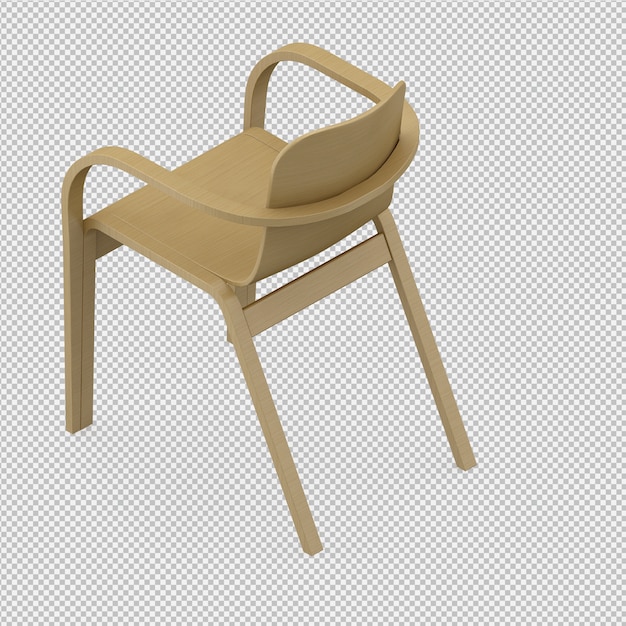 Silla isométrica render 3D