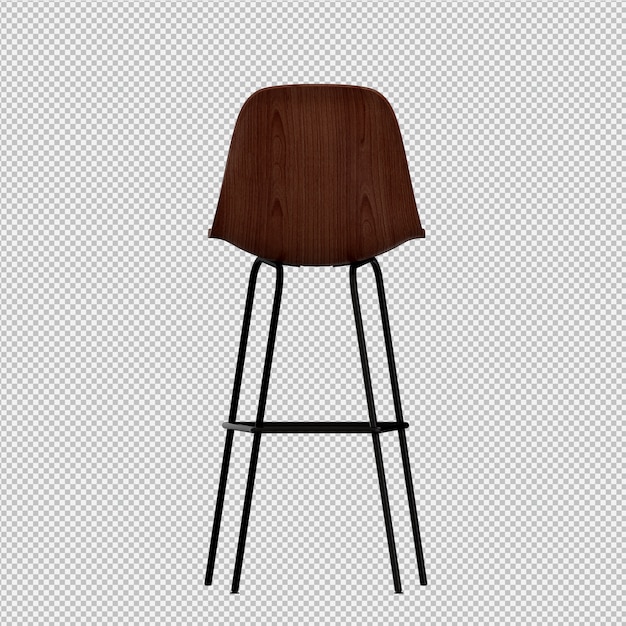 Silla isométrica render 3D