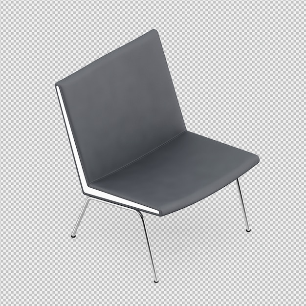 Silla isométrica render 3d