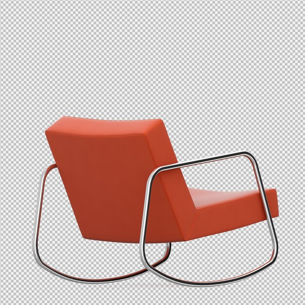 Silla isométrica render 3D