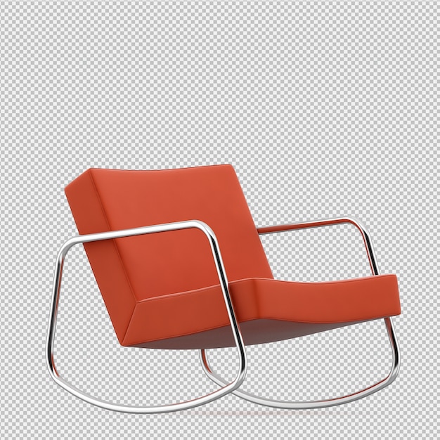 Silla isométrica render 3d