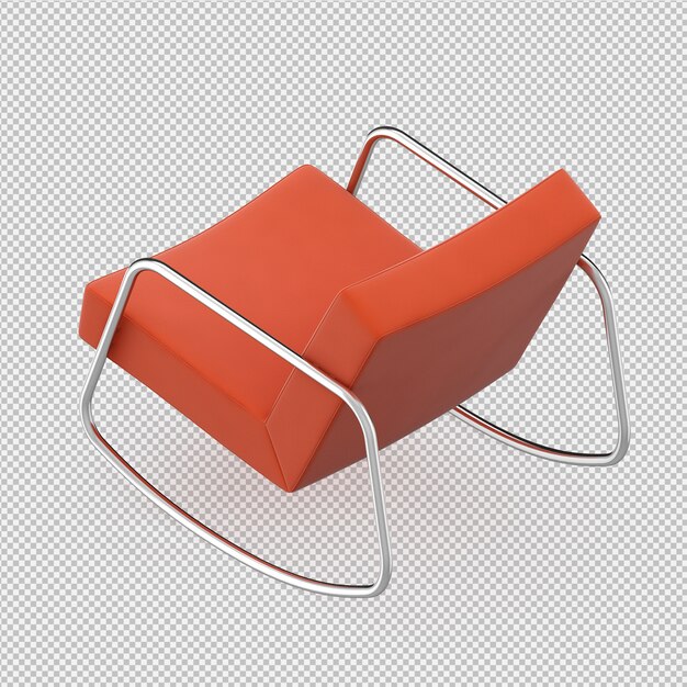Silla isométrica render 3D