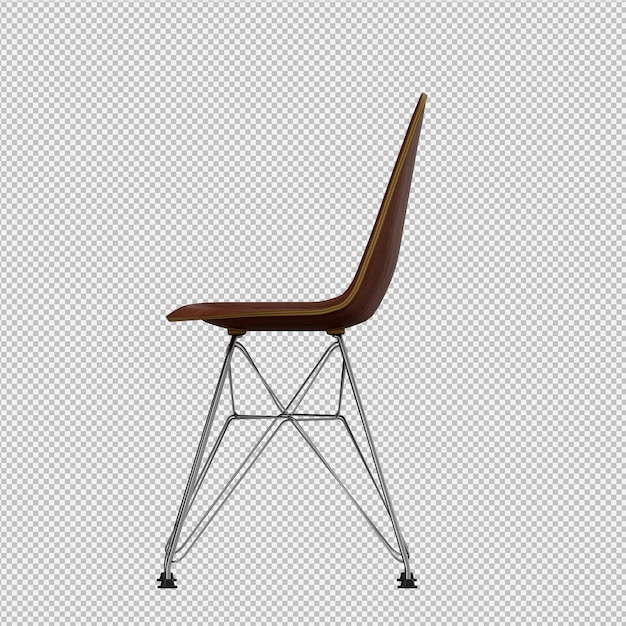 Silla isométrica render 3d