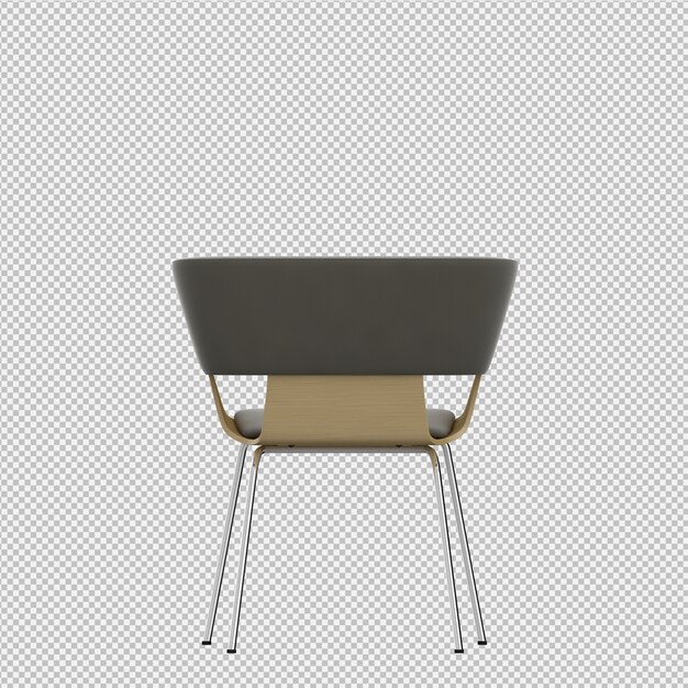 Silla isométrica render 3d