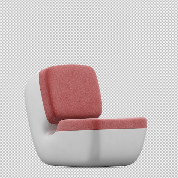 Silla isométrica render 3d