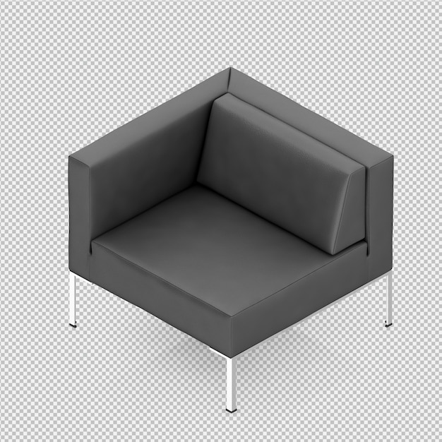 Silla isométrica render 3d