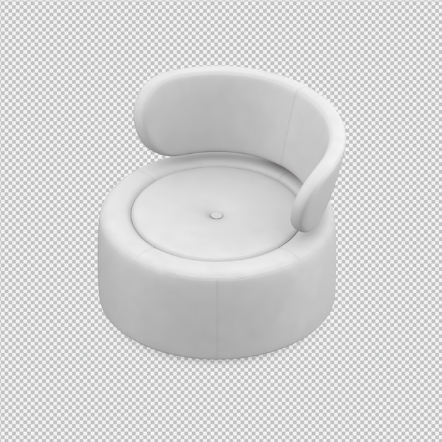 Silla isométrica render 3D