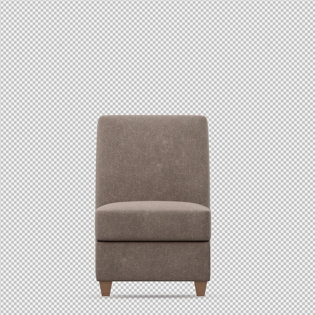 Silla isométrica render 3d