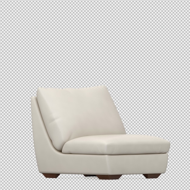 Silla isométrica render 3d