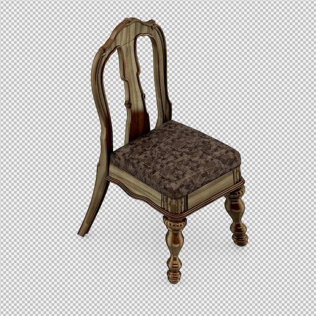 Silla isométrica render 3D