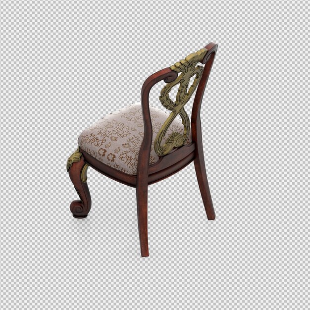 PSD silla isométrica render 3d